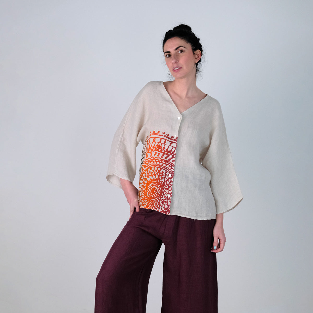 Camicia scollo a V Kalura