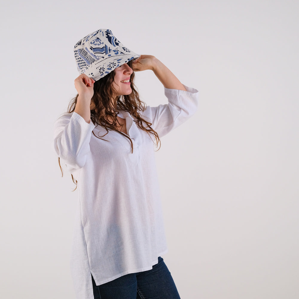 Natural cotton bucket hat