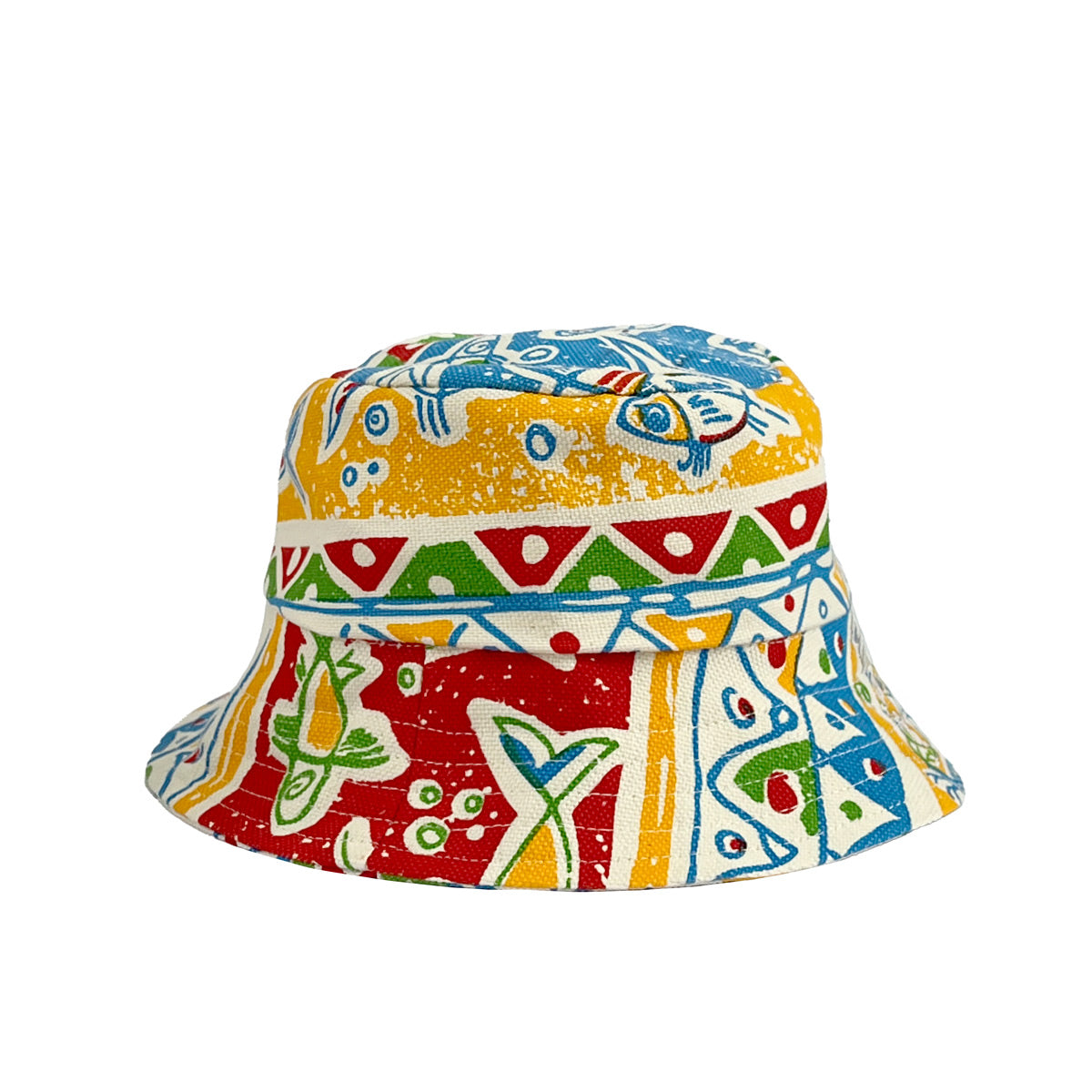 Cappello da pescatore in Re-Nylon stampato Giallo/nero Cappello da pescatore in Re-Nylon stampato Giallo/nero