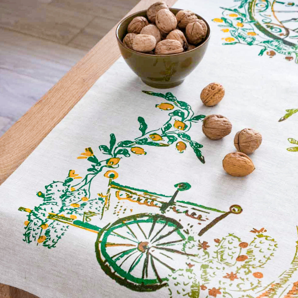 Table Runner (small) in a Glencoe Thistle Design. on Table Runner (small) in a Glencoe Thistle Design. on