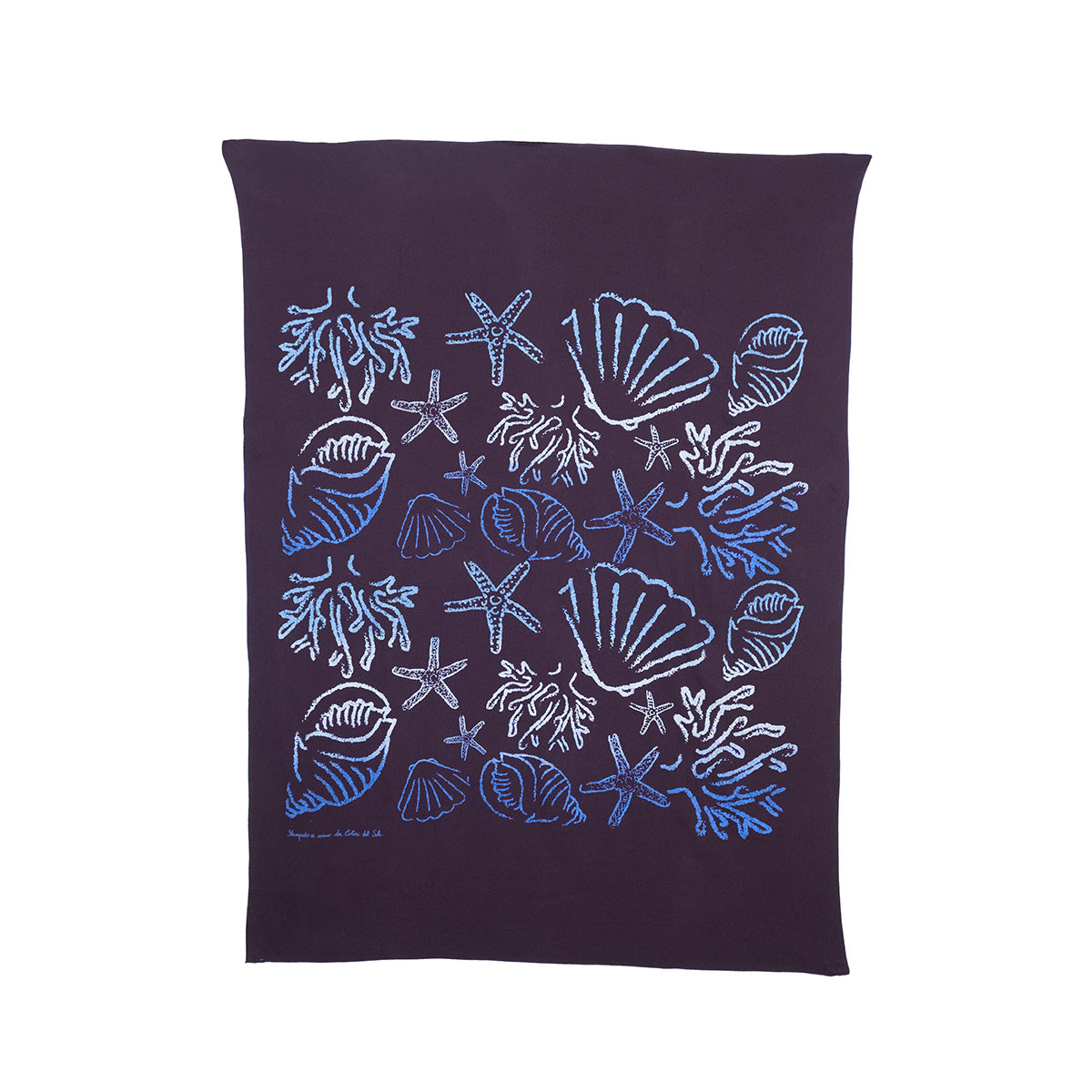 Copridivano Elementi Marini azzurro