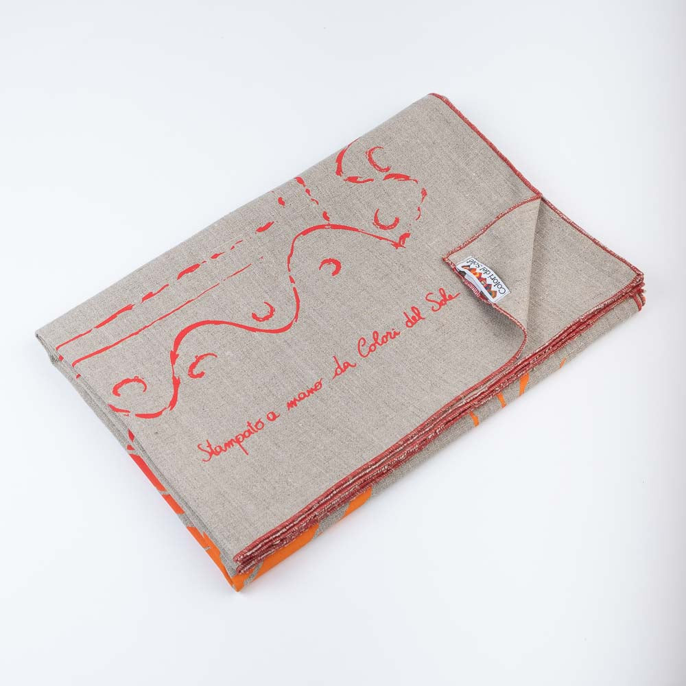 Telo Mare Pino in lino rosso o verde