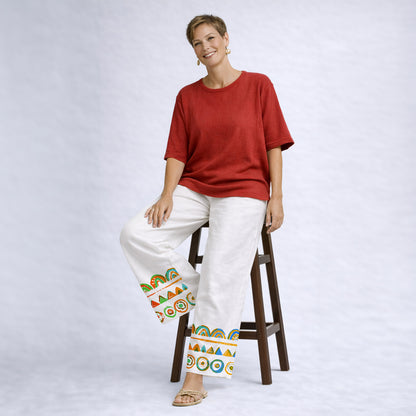 Pantalone palazzo con tasche Cassata