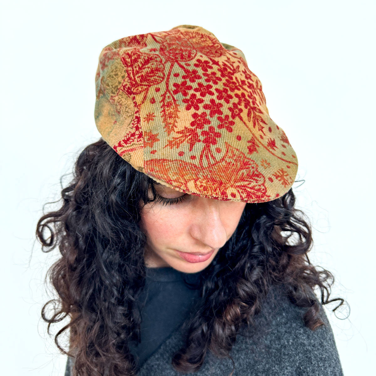 Coppola unisex invernale in cotone senape