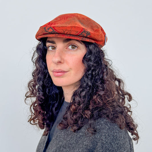 Coppola unisex invernale in cotone terracotta