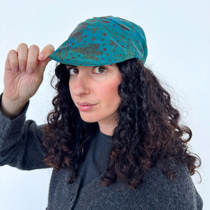 Coppola unisex invernale in cotone petrolio