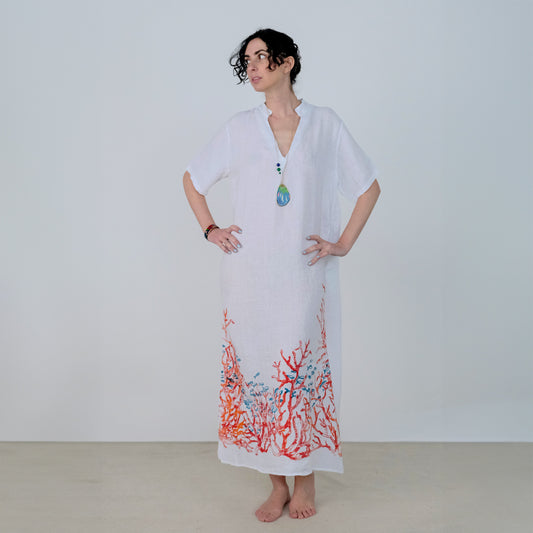 Long 3/4 sleeve caftan Coralli