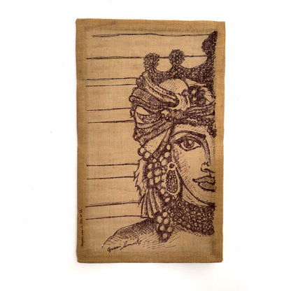 Medium Dama tapestry in wide-weave jute