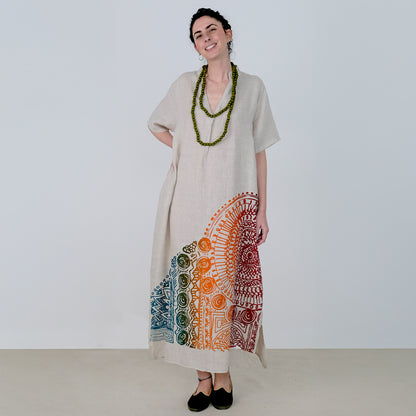 Long kaftan with 3/4 sleeves Kalura