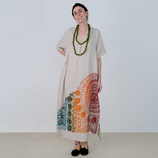 Long kaftan with 3/4 sleeves Kalura