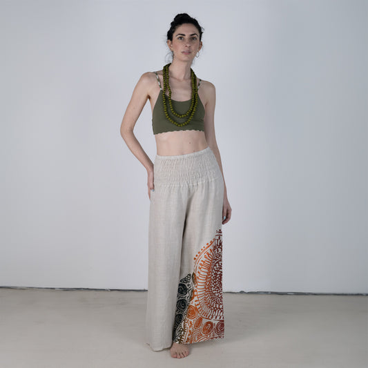 Kalura Wide Trousers with Ruffle Waist
