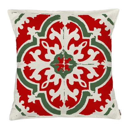 Maiolica Christmas round cushion cover