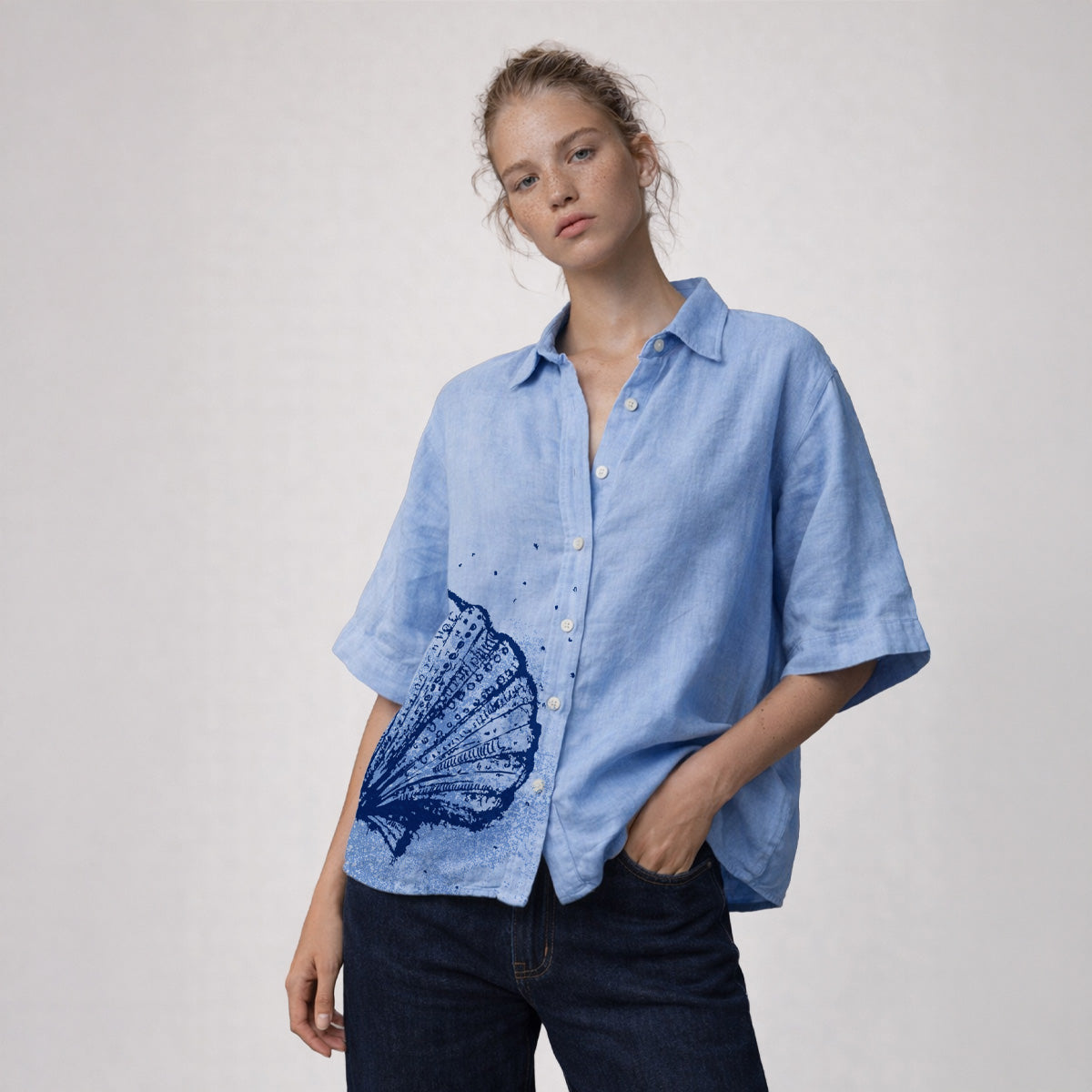 Camicia scatola 1/2 manica Marea - celeste