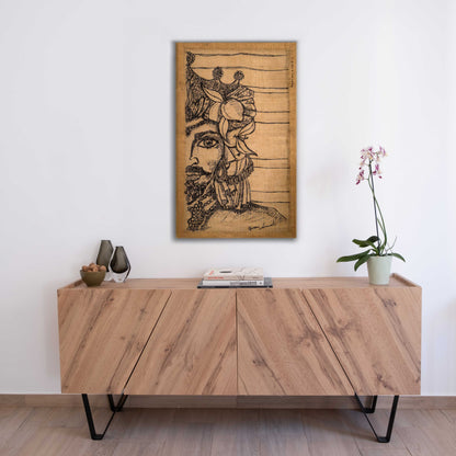 Large Moro tapestry in wide-weave jute