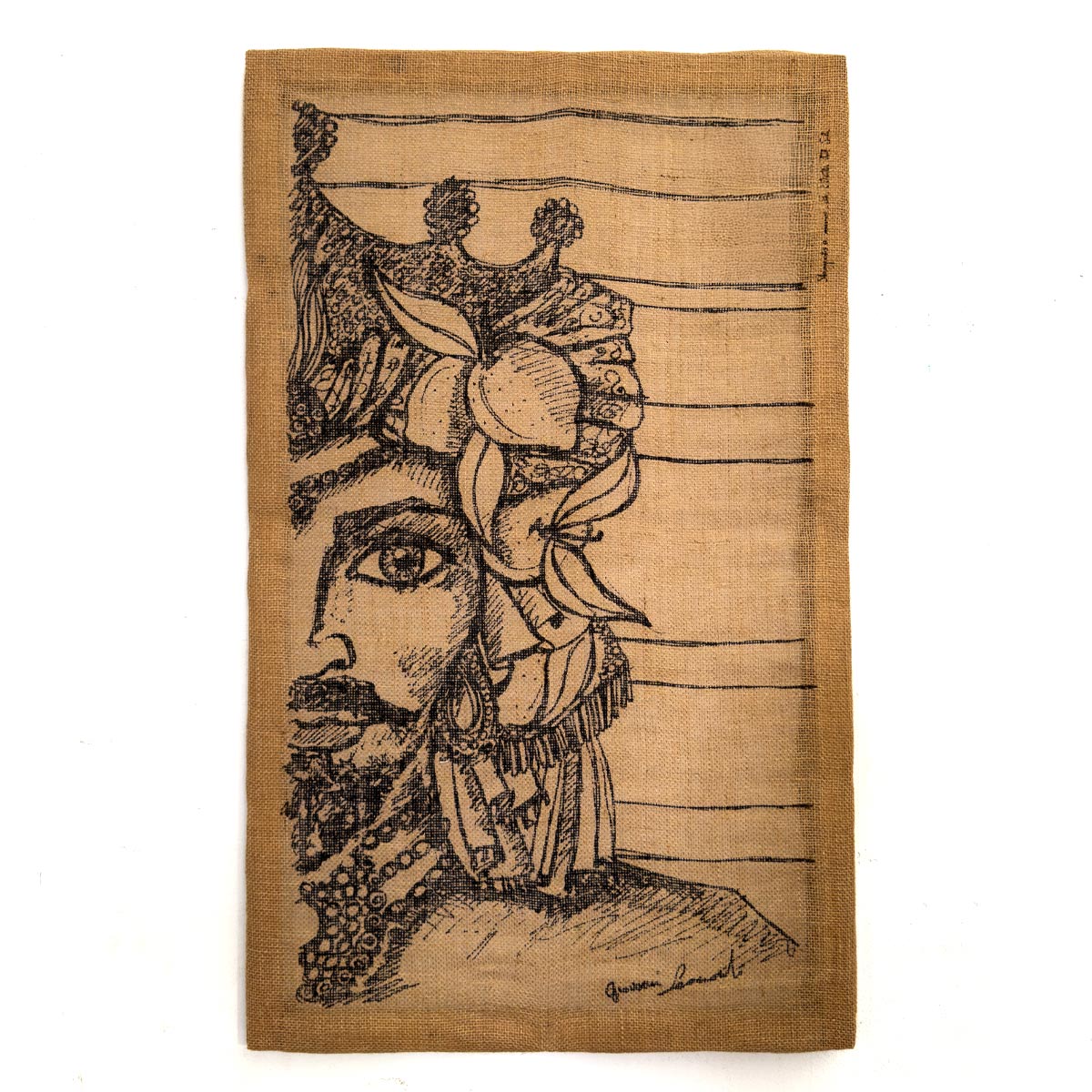 Medium Moro tapestry in wide-weave jute