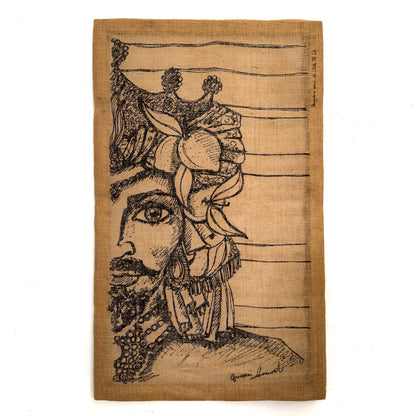 Medium Moro tapestry in wide-weave jute