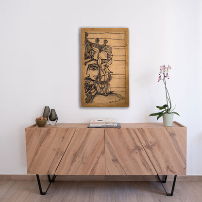 Medium Moro tapestry in wide-weave jute