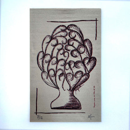 Large Pigna tapestry in canapone