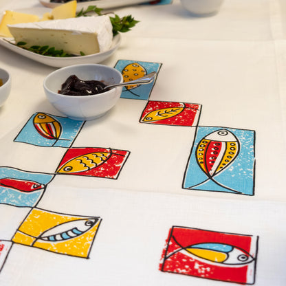 Pesci Mondrian table runner