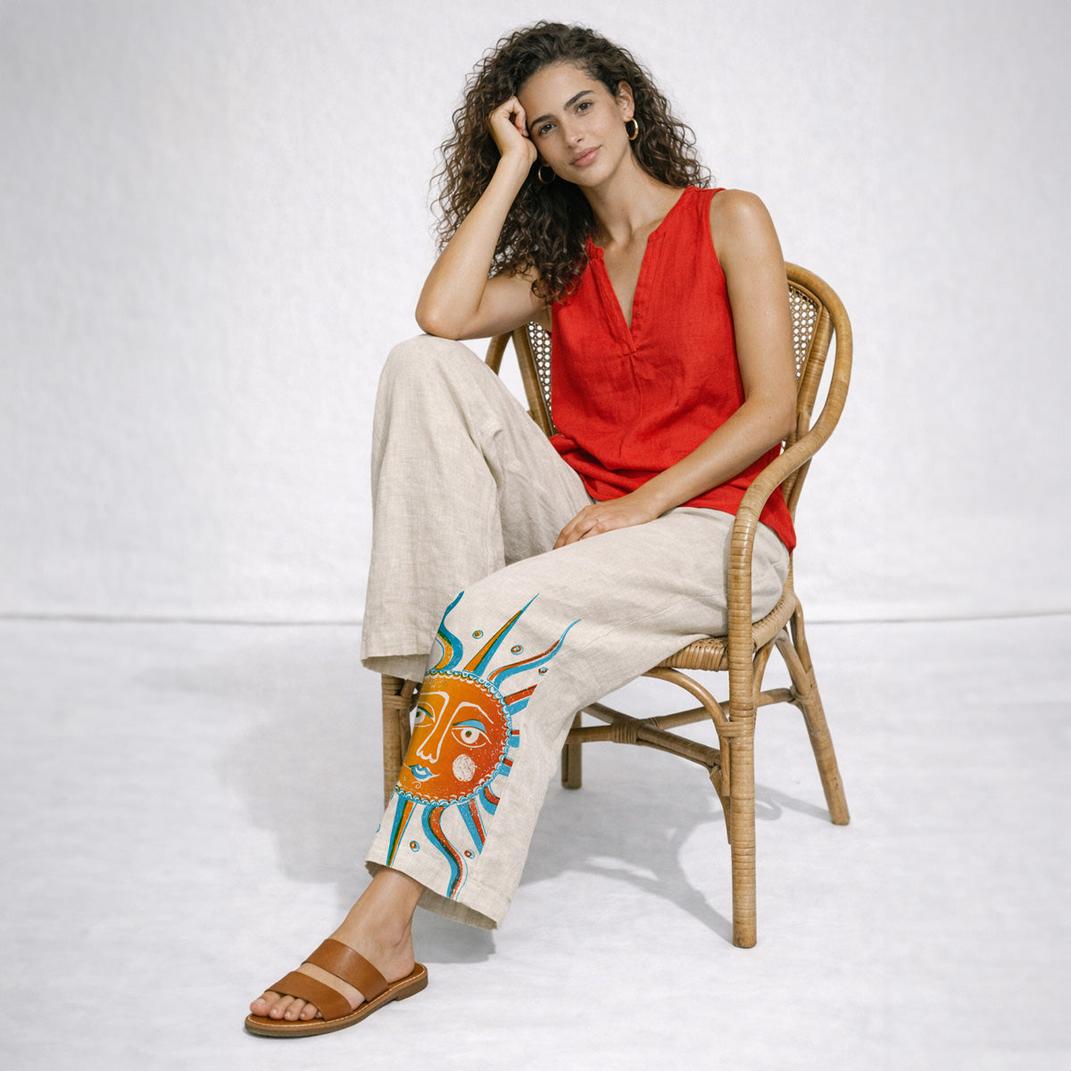 Pantalone palazzo con tasche Sole