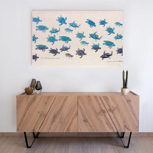 Arazzo Tartarughine blu