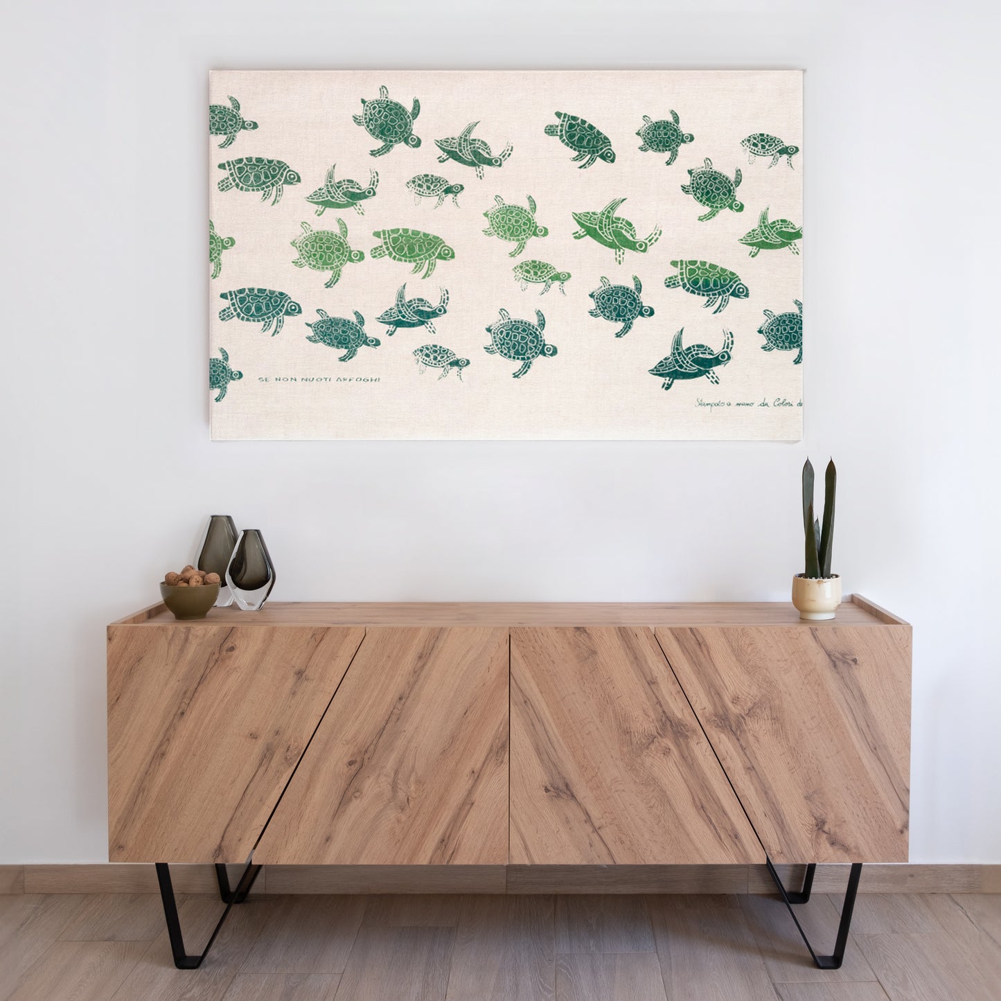 Arazzo Tartarughine verde