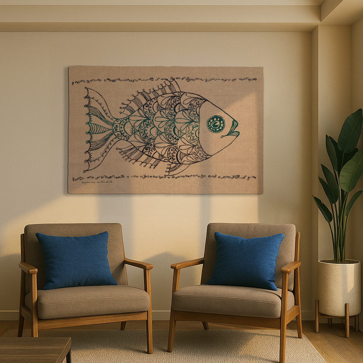 Arazzo Luminaria blu