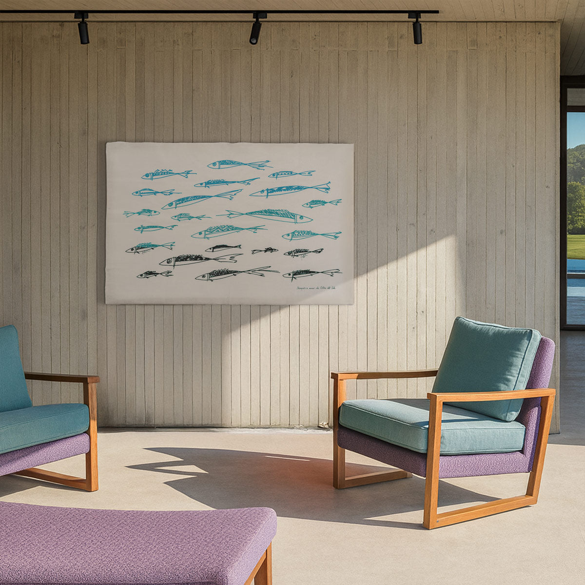 Arazzo Sardine azzurro