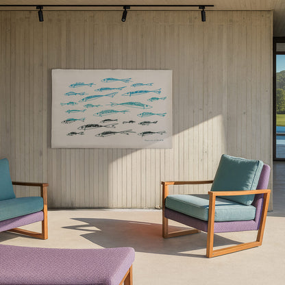 Arazzo Sardine azzurro