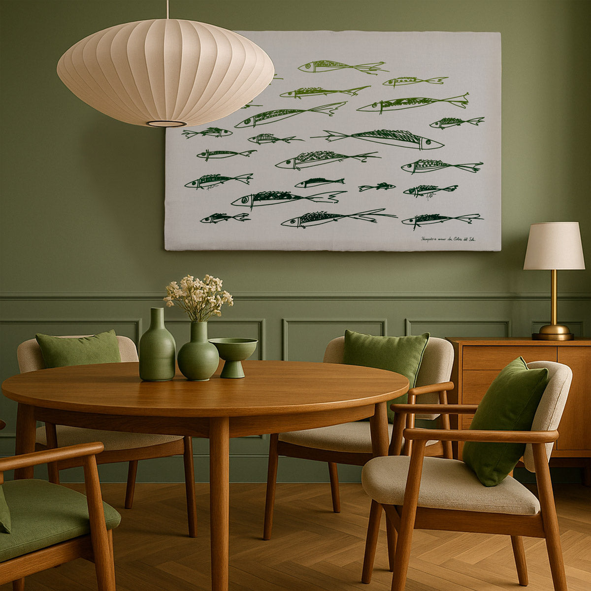 Arazzo Sardine verde