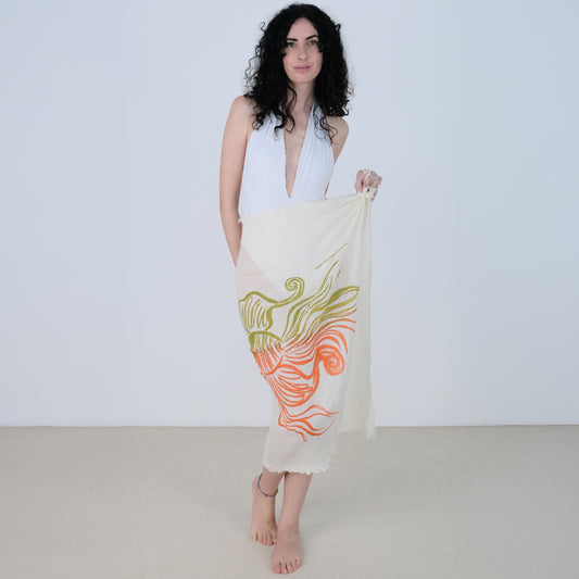 Pareo grande Bacio Blu bianco