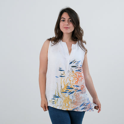 Women's tank top 100% linen