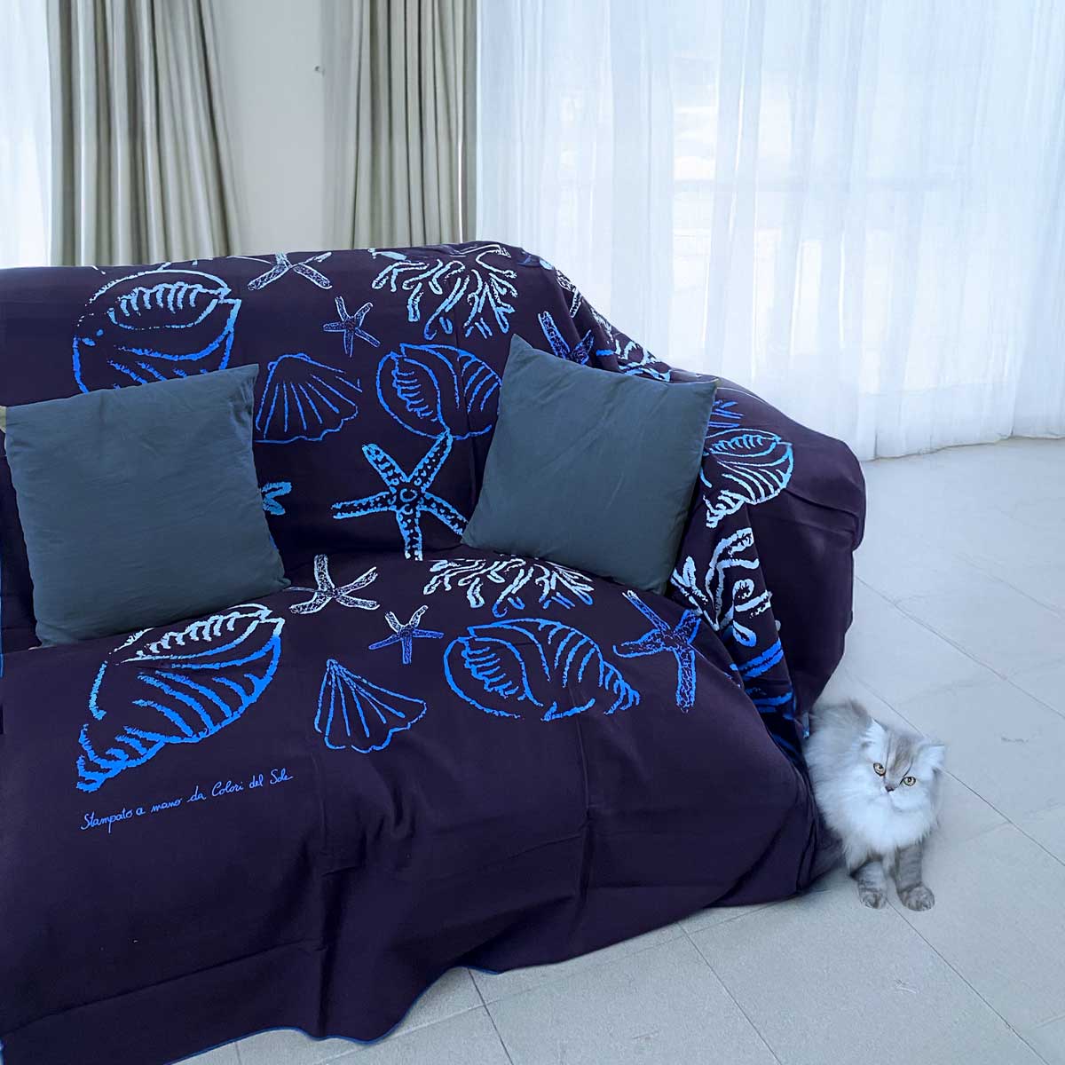 Elementi Marini Light Blue Sofa Cover