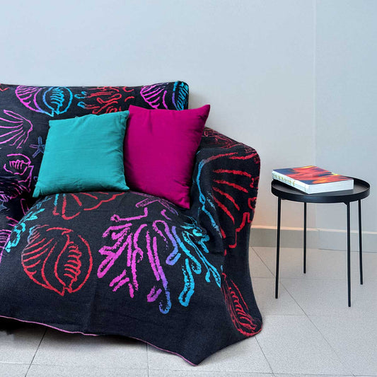 Copridivano Elementi Marini fucsia