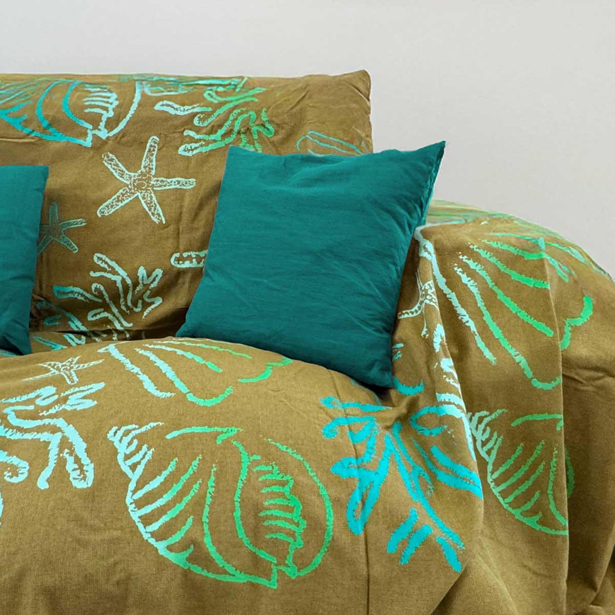 Copridivano Elementi Marini verde