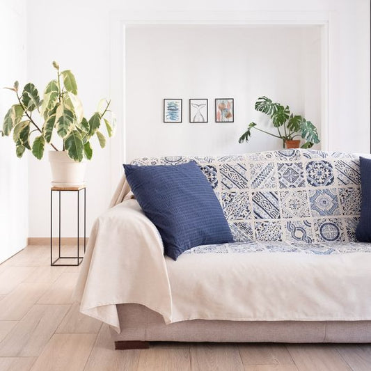 Copridivano Maiolica blu