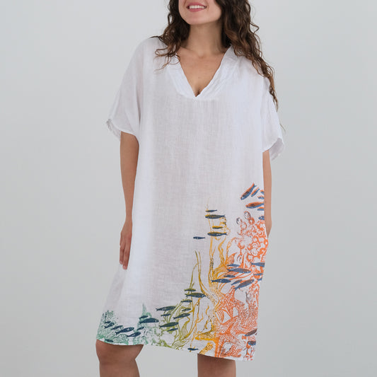 Short linen kaftan