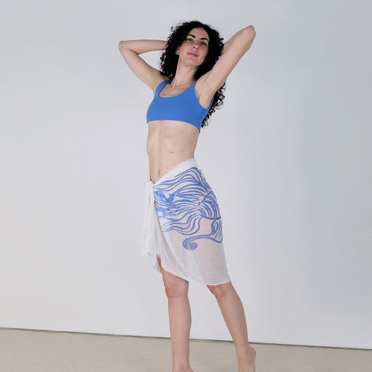 Pareo mini Bacio Blu bianco