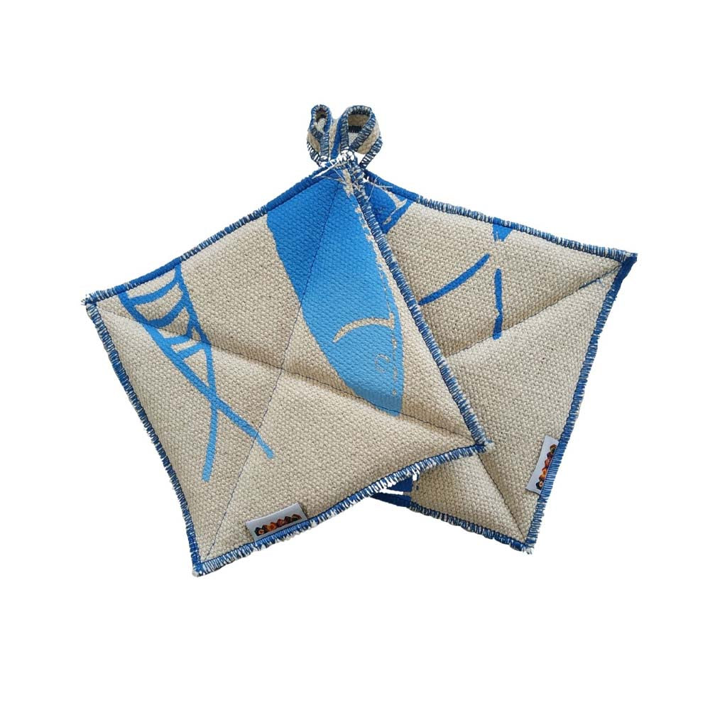 Set 2 Presine Da Forno In Tessuto - Stampa Ghirigori, 15x15 Cm - Foto 6