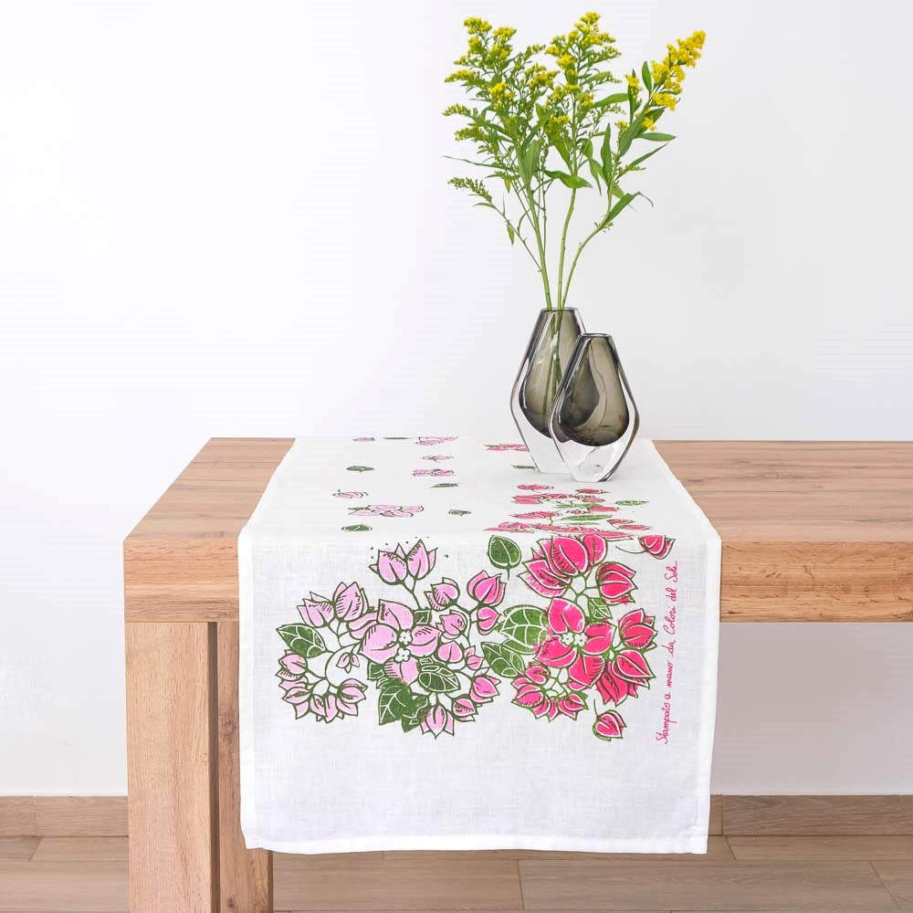 Bougainville table runner