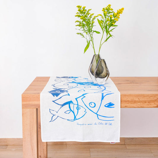 Table runner Tonnara blu