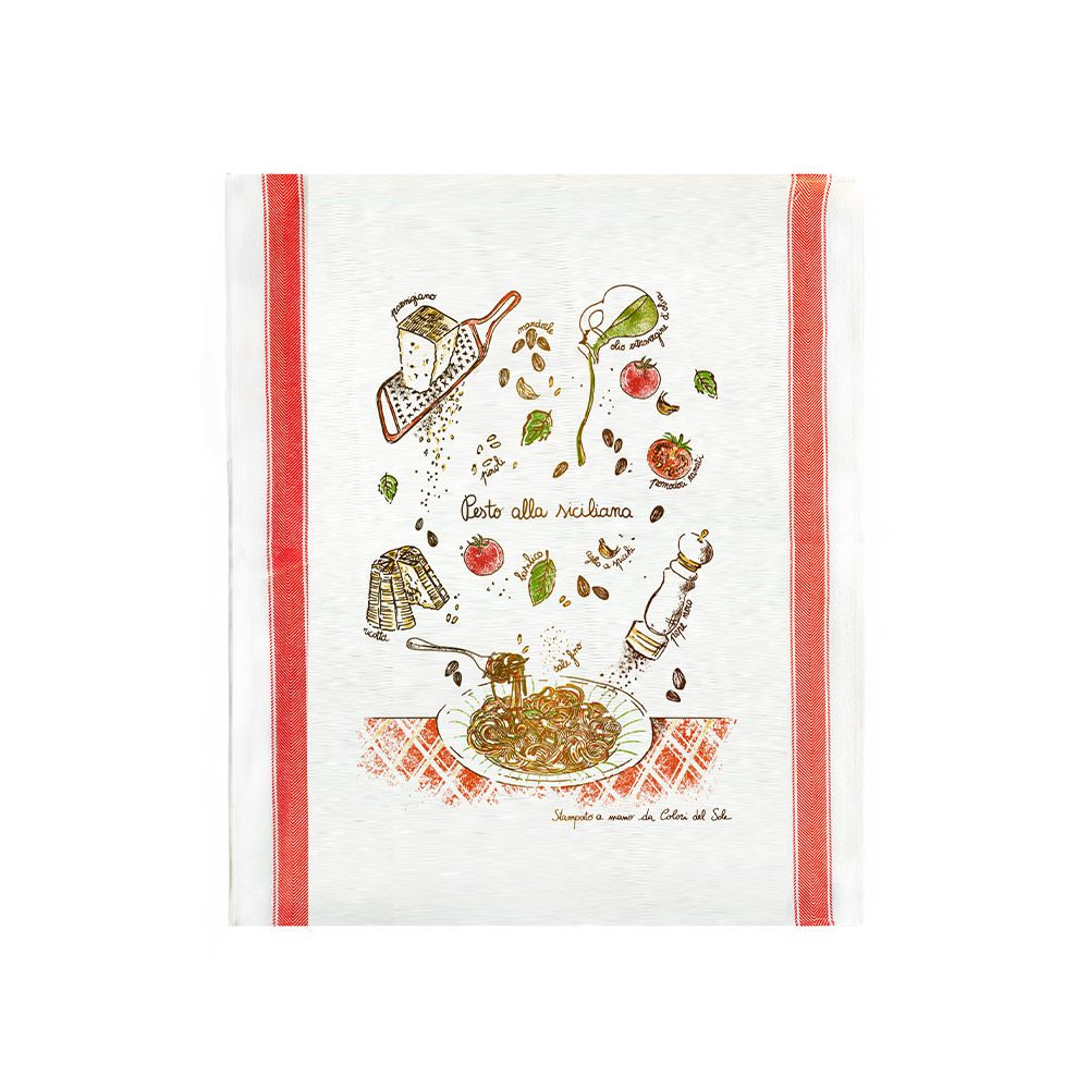 Pesto alla siciliana kitchen towel