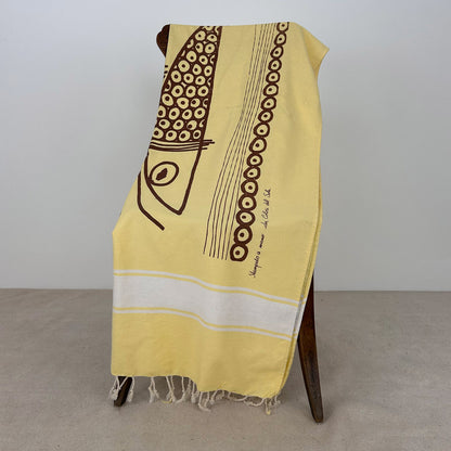 Telo mare Futà Greco su fondo giallo