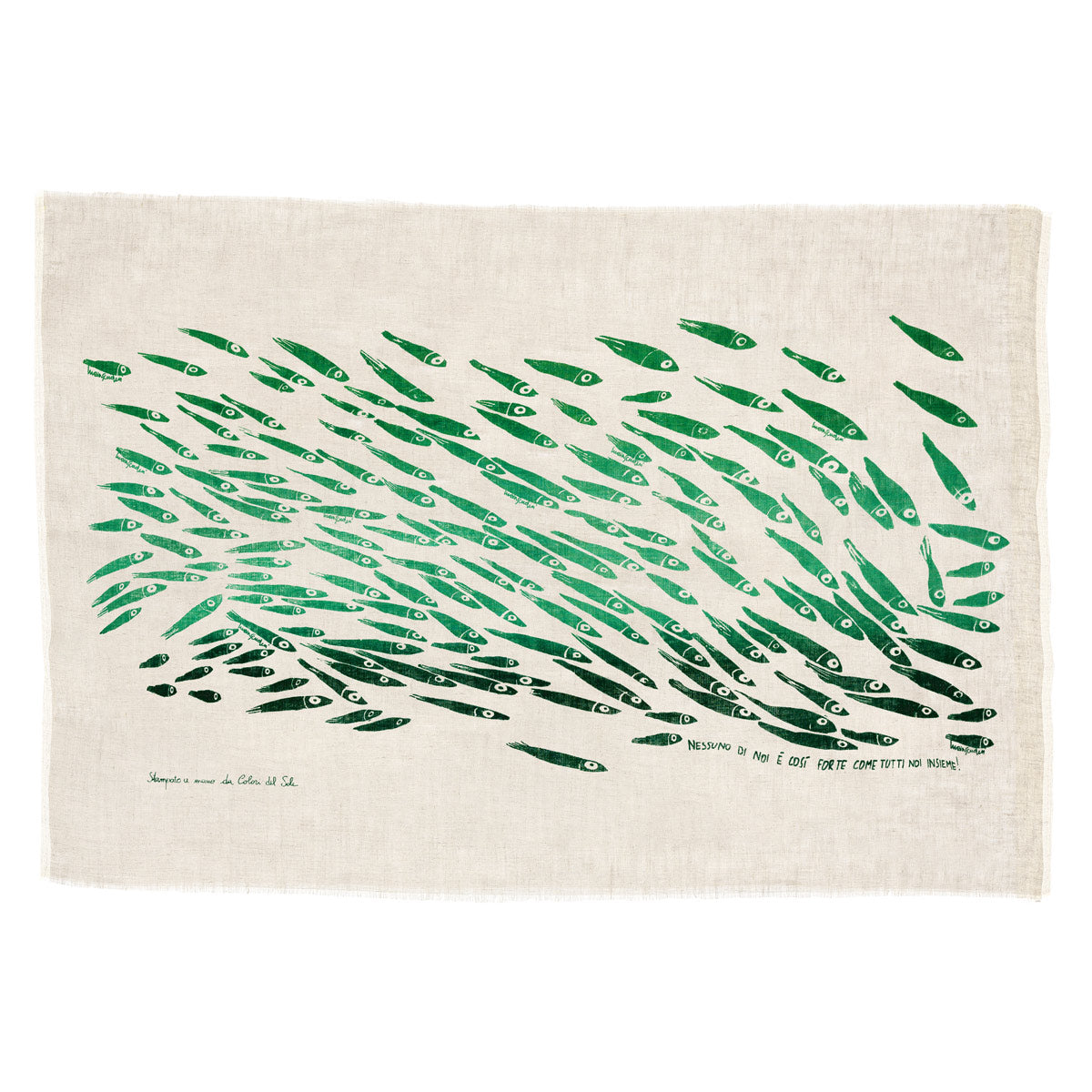 Masculino green on white tapestry