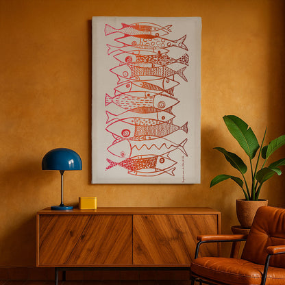 Arazzo Pisci in Fila bordeaux