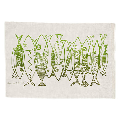 Pisci in Fila green tapestry