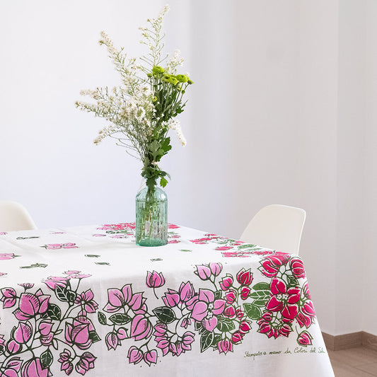 Bouganville square tablecloth