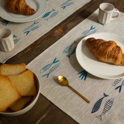 Michi blu Linen placemat 